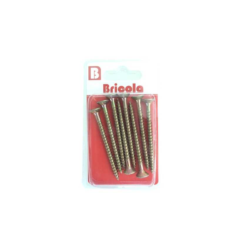 Lot de vis à bois laiton tete fraisée ancien stock quincaillerie 5x25 25 pièces